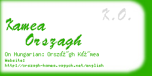 kamea orszagh business card